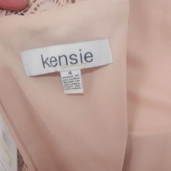 NEW Kensie Women's 4 Flounced Hem Sequin Asymmetric Midi Dress Blush Pink - Picture 10 of 15